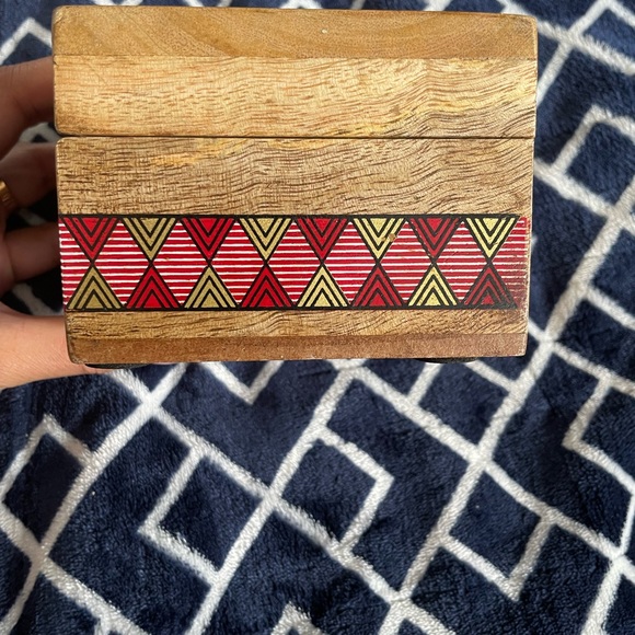 Handmade in India wooden boxes NEW Dark blue - Picture 2 of 6